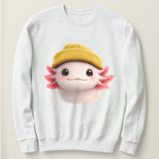 Cute Axolotl Wearing Beanie Retro 90s Design  T Shirt