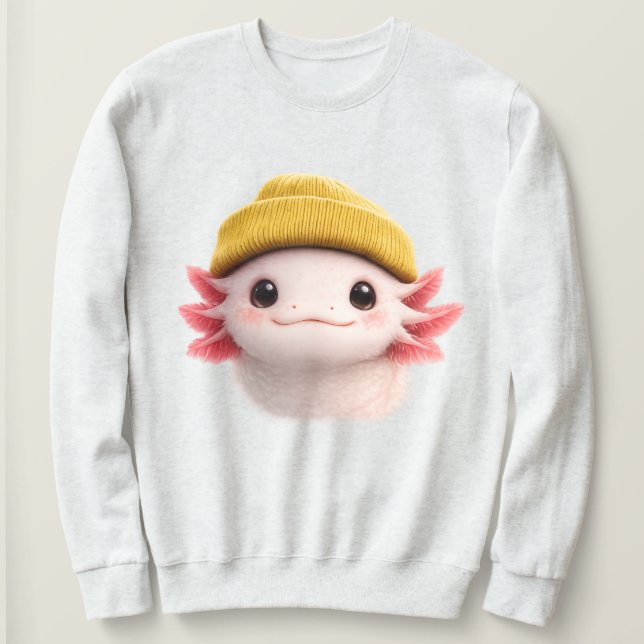 Cute Axolotl Wearing Beanie Retro 90s Design  T Shirt (Design framsida)