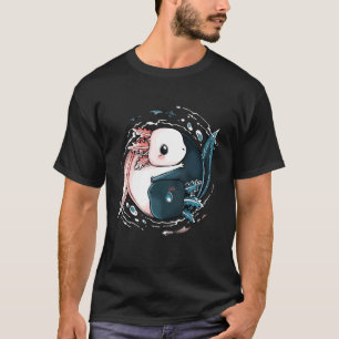 Cute Axolotl Yin Yang Plush Pets Yin Yang Reptile T Shirt