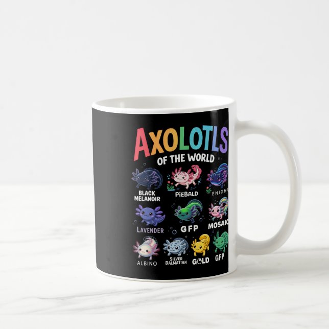 Cute Axolotls of the World Kawaii Axolotl Cute Art Kaffemugg (Höger)