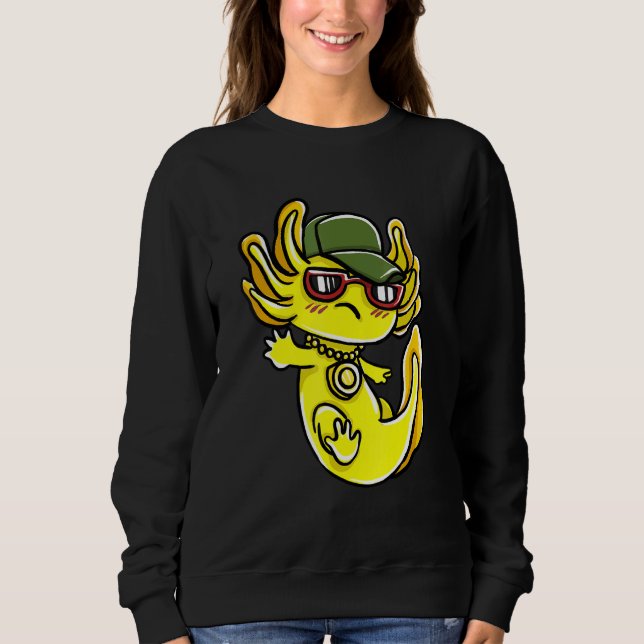 Cute Axolotls Walking Pet Fish T Shirt (Framsida)