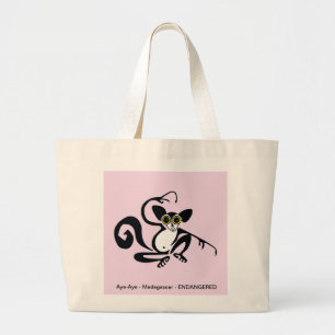 Cute AYE-AYE - Djuret är utrotningshotat - lemur-R Jumbo Tygkasse