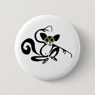 Cute AYE-AYE- Endangången animalisk grafik Knapp