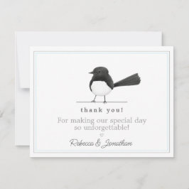 Cute B/W Bird - Enkel Elegant bröllop Tack Anteckningskort