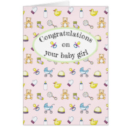 Cute babdusch mönster hälsningskort