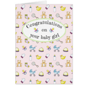 Cute babdusch mönster hälsningskort