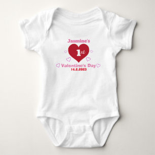 Cute Baby 1:a Alla hjärtans dag Personlig vit T Shirt
