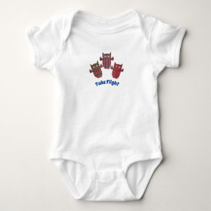 Cute Baby 1 Biet - tre rödUggla Baby-baddräkt T Shirt