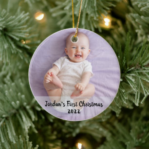 Cute baby 1st christmas julgransprydnad keramik
