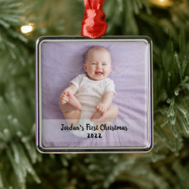 Cute baby| 1st christmas julgransprydnad metall