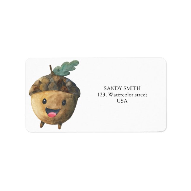 Cute baby acorn adressetikett (Framsidan)