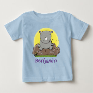 Cute baby african rhino tecknad illustration t shirt