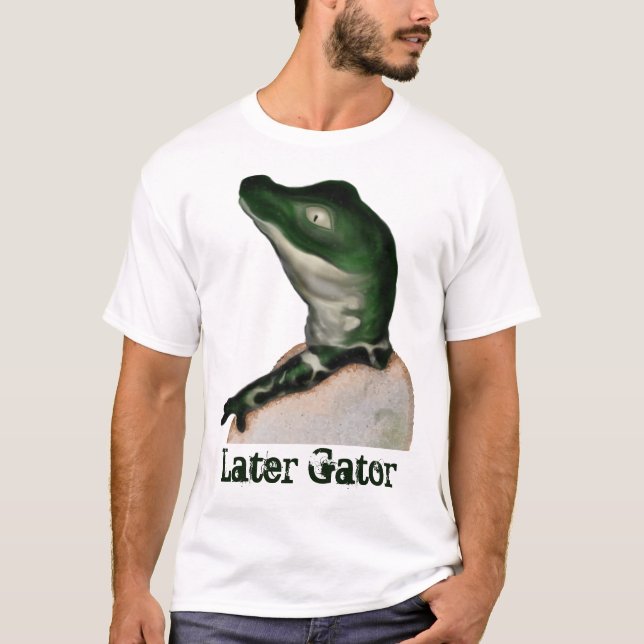 Cute Baby Alligator Digital Art T Shirt (Framsida)