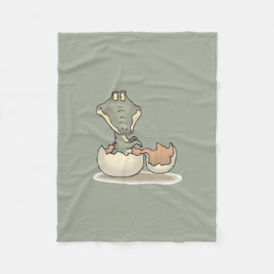 Cute Baby Alligator Tecknad Hating från Eggshell Fleecefilt