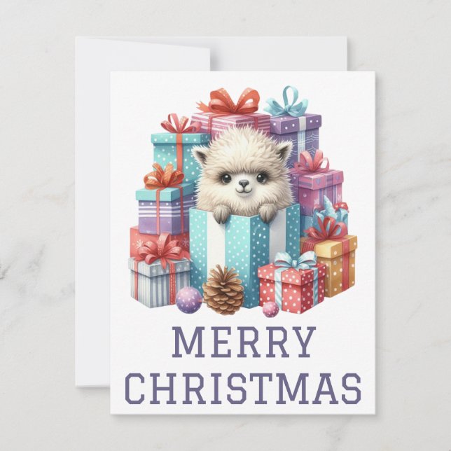 Cute Baby Alpaca-julkort Julkort (Framsida)