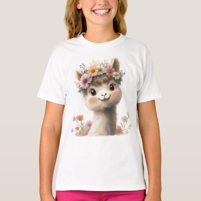 Cute Baby Alpaca T Shirt (Framsida)