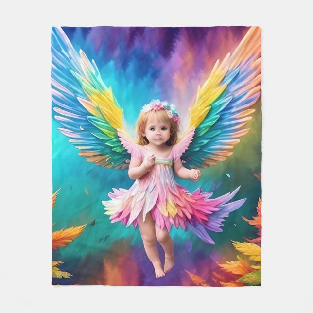 Cute Baby Angel Vingar Art-38424 Fleecefilt (Framsidan)