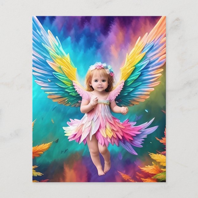 Cute Baby Angel Vingar Art-38424 Flygblad (Framsidan)