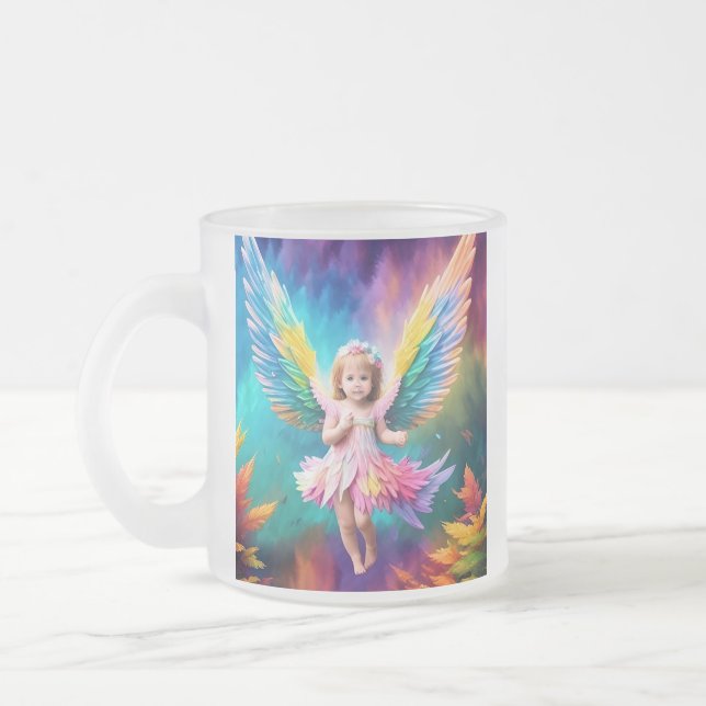 Cute Baby Angel Vingar Art-38424 Frostad Glasmugg (Vänster)