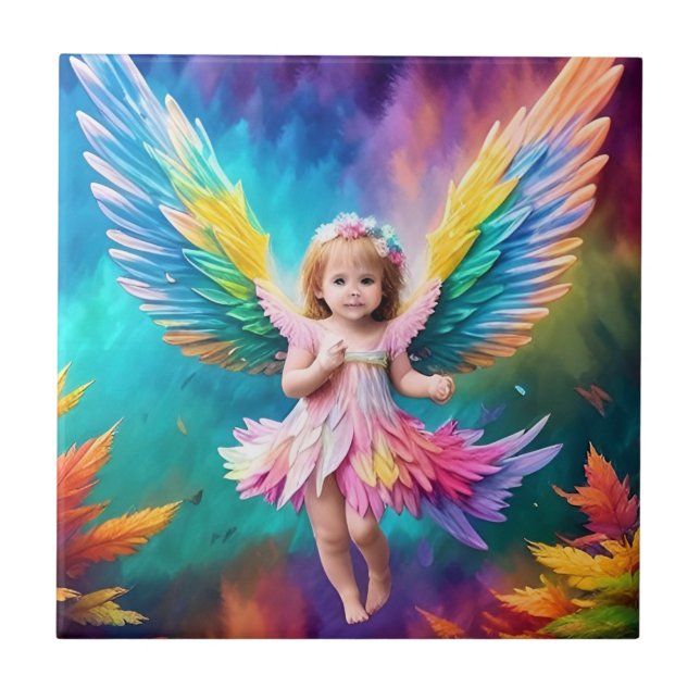 Cute Baby Angel Vingar Art-38424 Kakelplatta (Framsidan)