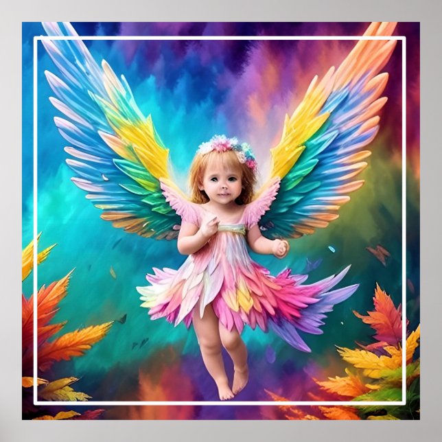 Cute Baby Angel Vingar Art-38424 Poster (Framsidan)