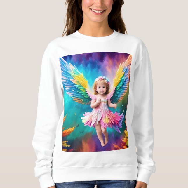 Cute Baby Angel Vingar Art-38424 T Shirt (Framsida)