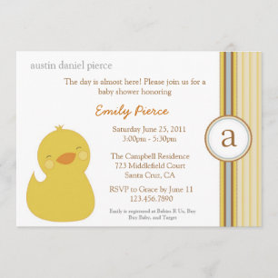 Cute Baby Anka Baby Shower Inbjudan