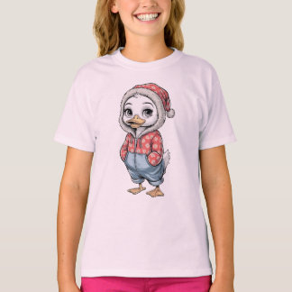 Cute Baby Anka Flowered Jean Jumpdress för barn T Shirt