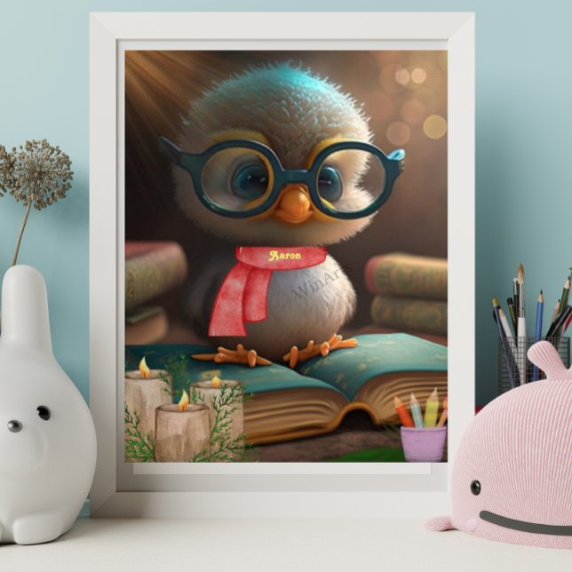 Cute Baby Anka läser en personlig från bok Poster (Skapare uppladdad)
