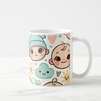 Cute baby ansikte illustration kopp