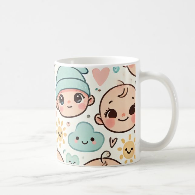 Cute baby ansikte illustration kopp (Höger)