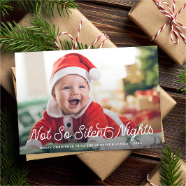 Cute Baby är inte lika tyst i natt, fotopaus jul Julkort