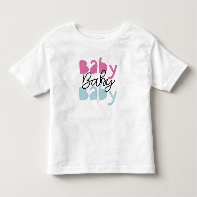 Cute "Baby Baby Baby" Graphic  Toddler Tee (Framsida)