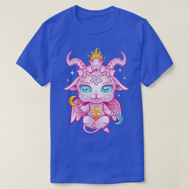 Cute Baby Baphomet Rosa Pastel Goth Kawaii Demon T Shirt (Design framsida)