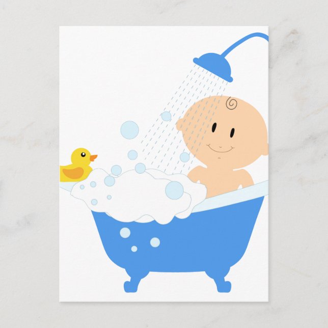 Cute Baby Bathtub Inbjudan Vykort (Framsida)
