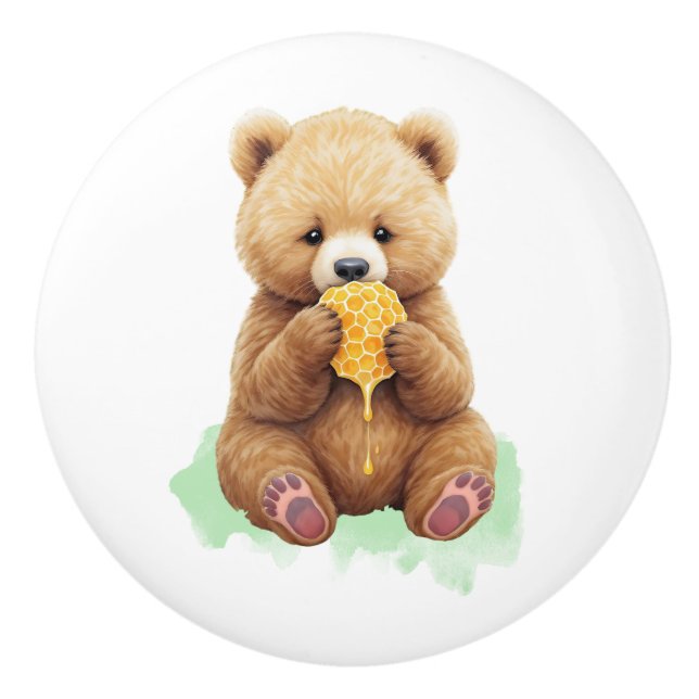 Cute Baby Bear Cup eating Honey Knopp (Framsidan)