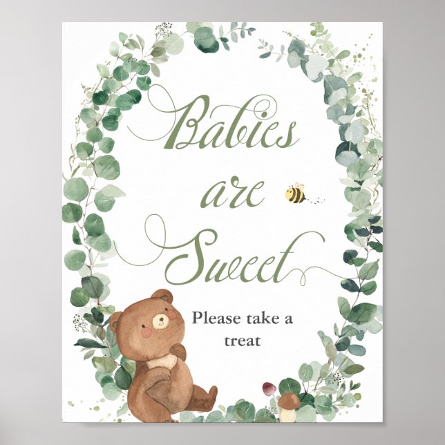 Cute Baby Bear Grey Spädbarn är sötat Poster (Framsidan)
