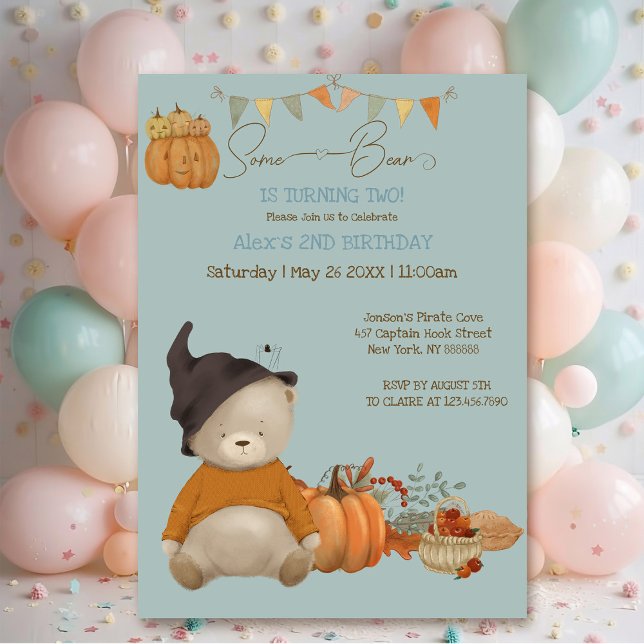 Cute Baby Bear Halloween Birthday Inbjudningar (Skapare uppladdad)