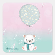 Cute Baby Bear Monogram Namn