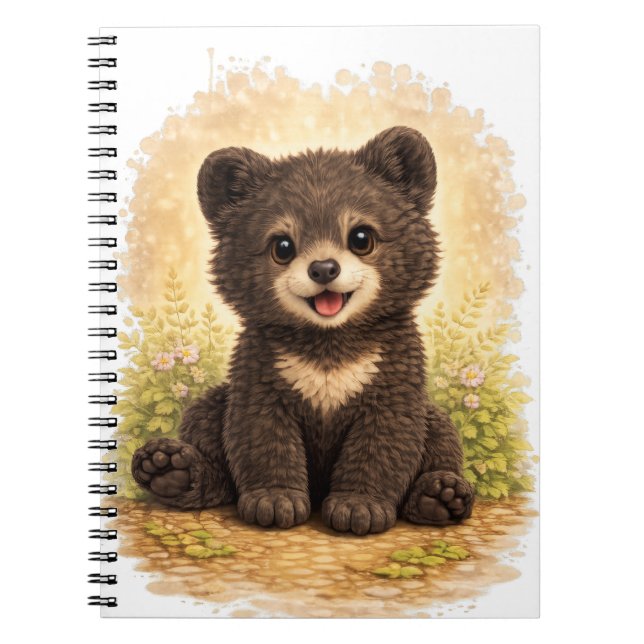 Cute Baby Bear Spiral Notebook Kawaii Anteckningsbok (Framsidan)