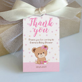 Cute Baby Bear Tack Märkre (Rosa) Presentetikett