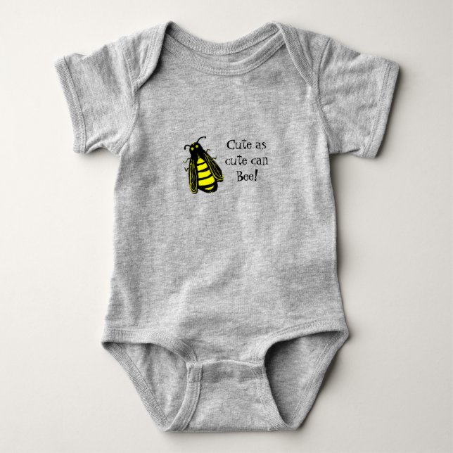 Cute Baby Bee Honeybee med Roligt Text T Shirt (Framsida)