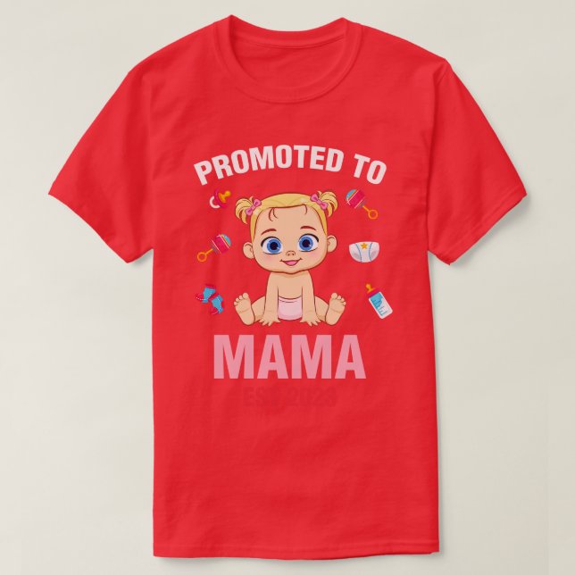 Cute Baby befordrades till Mamma st 2023-födelseda T Shirt (Design framsida)