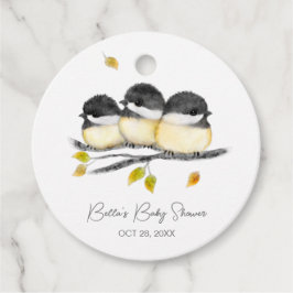 Cute Baby Bird Chickadees Baby Shower Gåvor Etiketter
