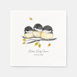 Cute Baby Bird Chickadees Baby Shower Pappersservett