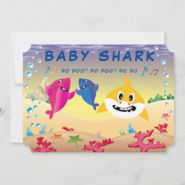 Cute 🦈 Baby Birthday Shark Ocean Party Inbjudningar