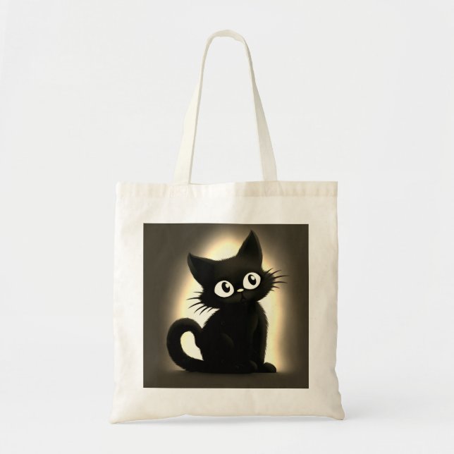 Cute Baby Black Cat Halloween Tygkasse (Framsidan)