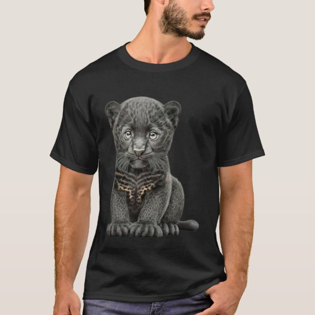 Cute Baby Black Leopard T Shirt (Framsida)