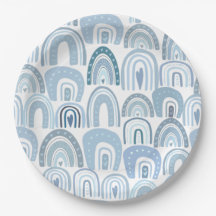Cute Baby blue Boho Rainbow Mönster