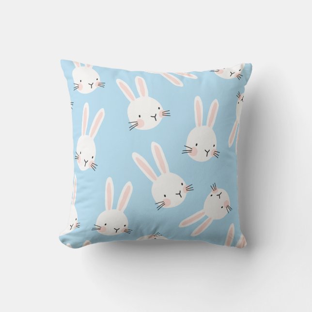 Cute Baby blue Bunny Decorative Kudde (Framsida)